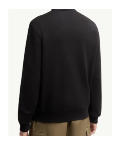 Moncler Crew Neck Cotton Sweatshirt In Black