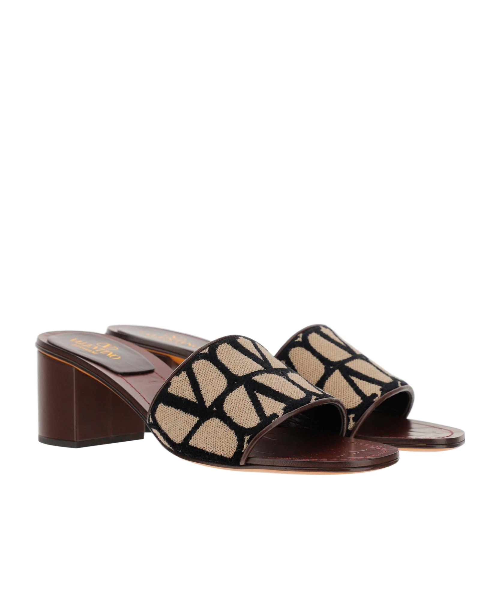 Valentino Vlogo Signature Block-heel Mules In Black