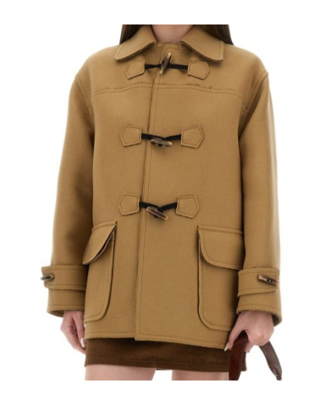 Moschino Classic Duffle Jacket With Toggle Closures In Brown