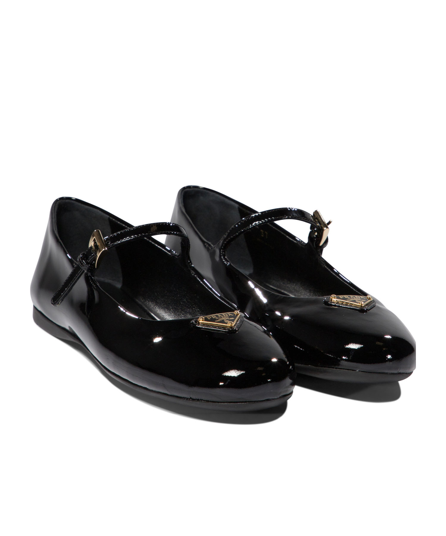 Prada Woman Black Flats In Black