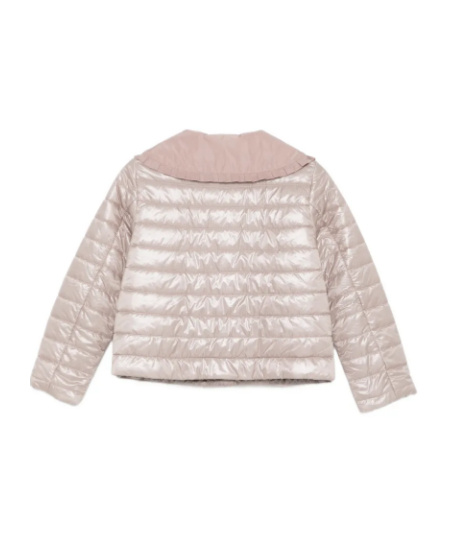 Herno Ruffled Quilted Jacket In Nude