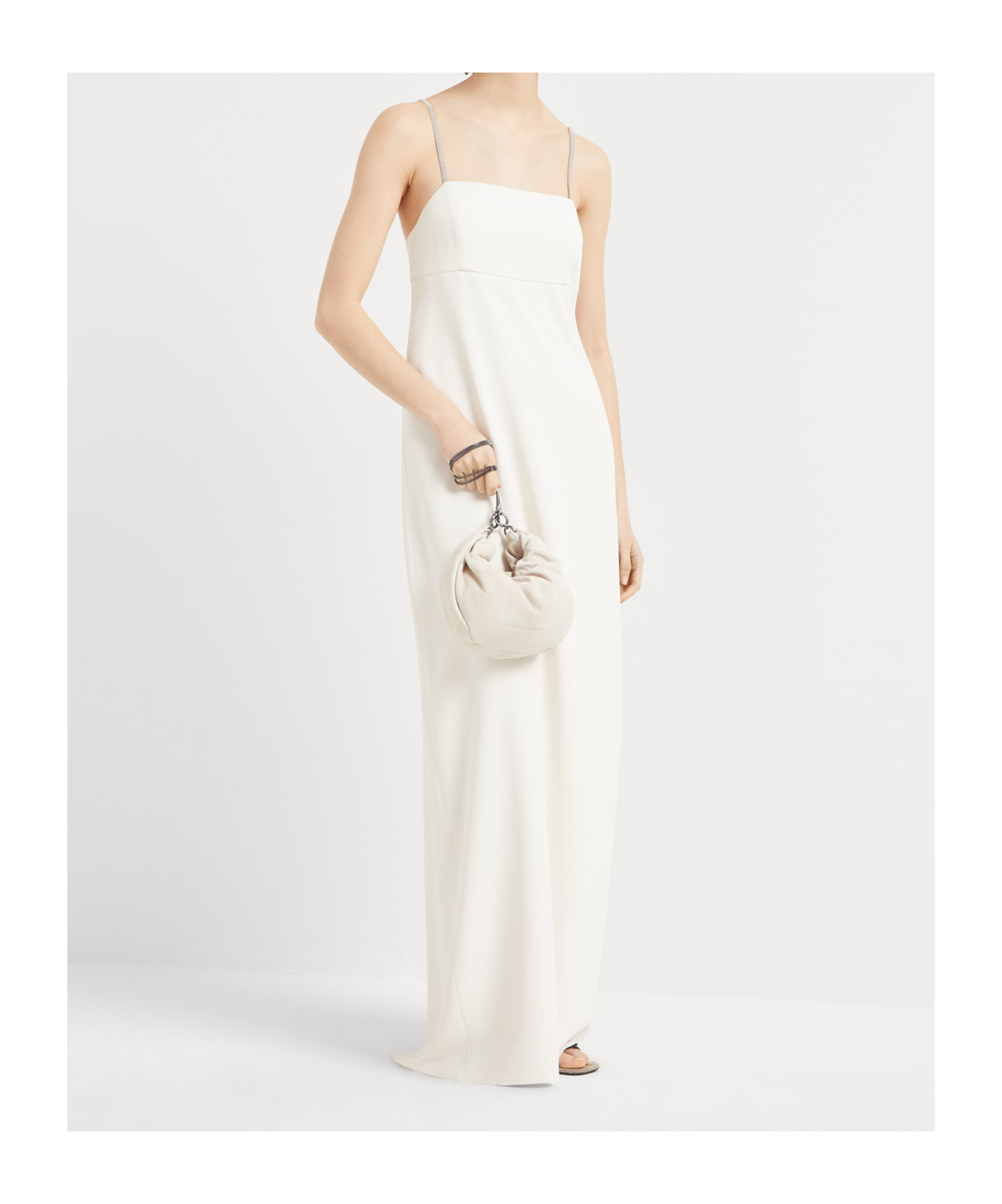 Brunello Cucinelli Monili-detail Gown In White