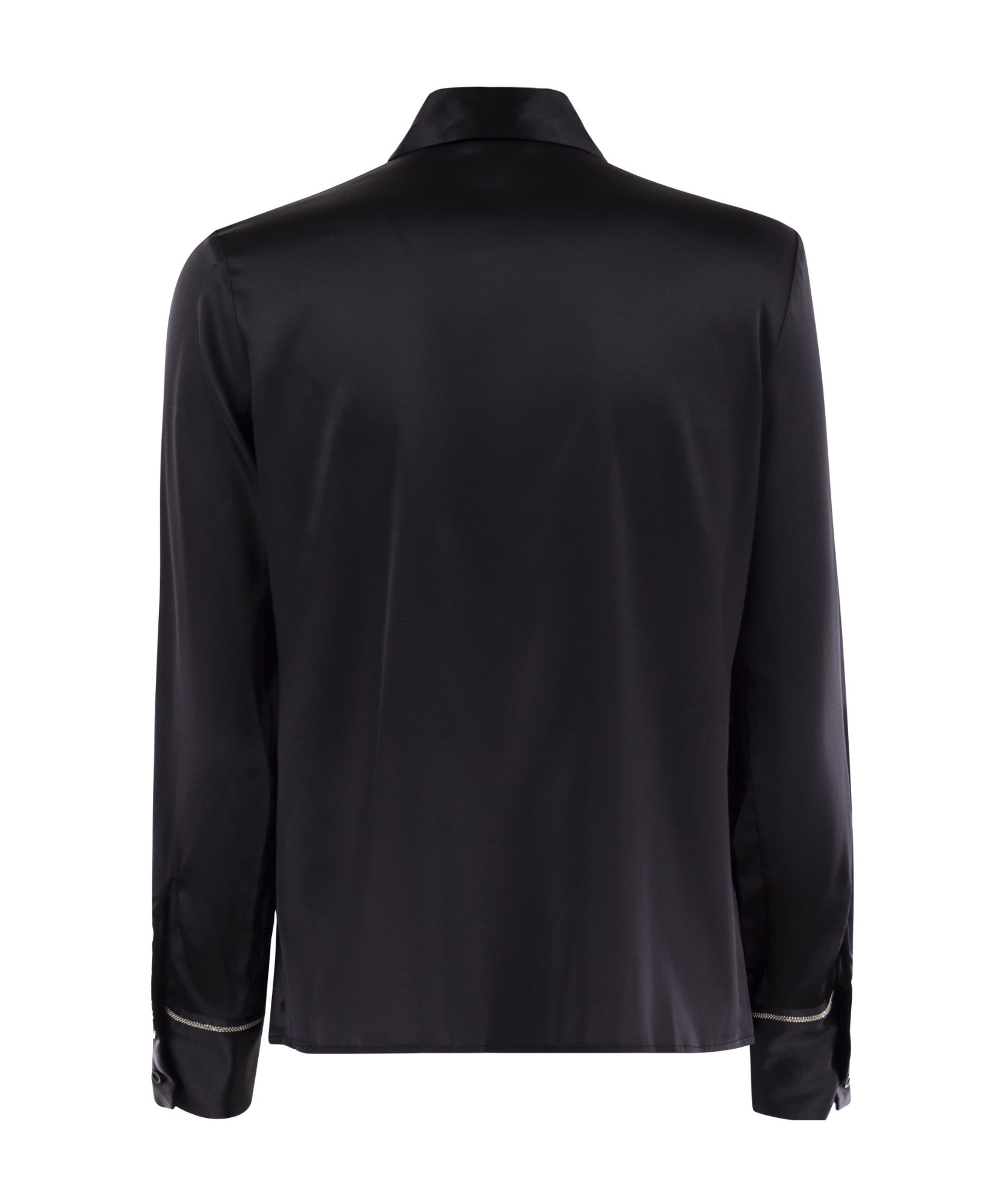 Peserico Silk Crepe Shirt In Black