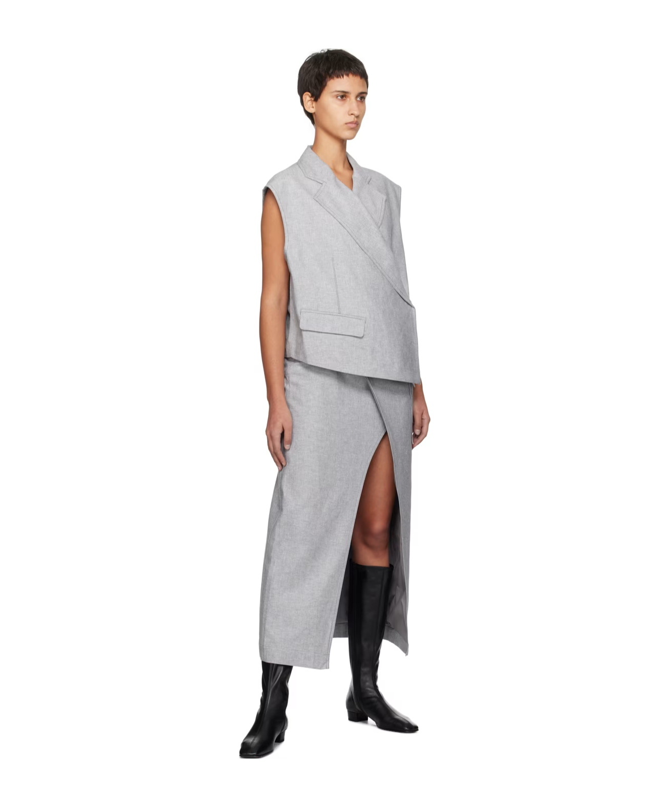 Remain Birger Christensen Asymmetrical Structure Vest In Gray