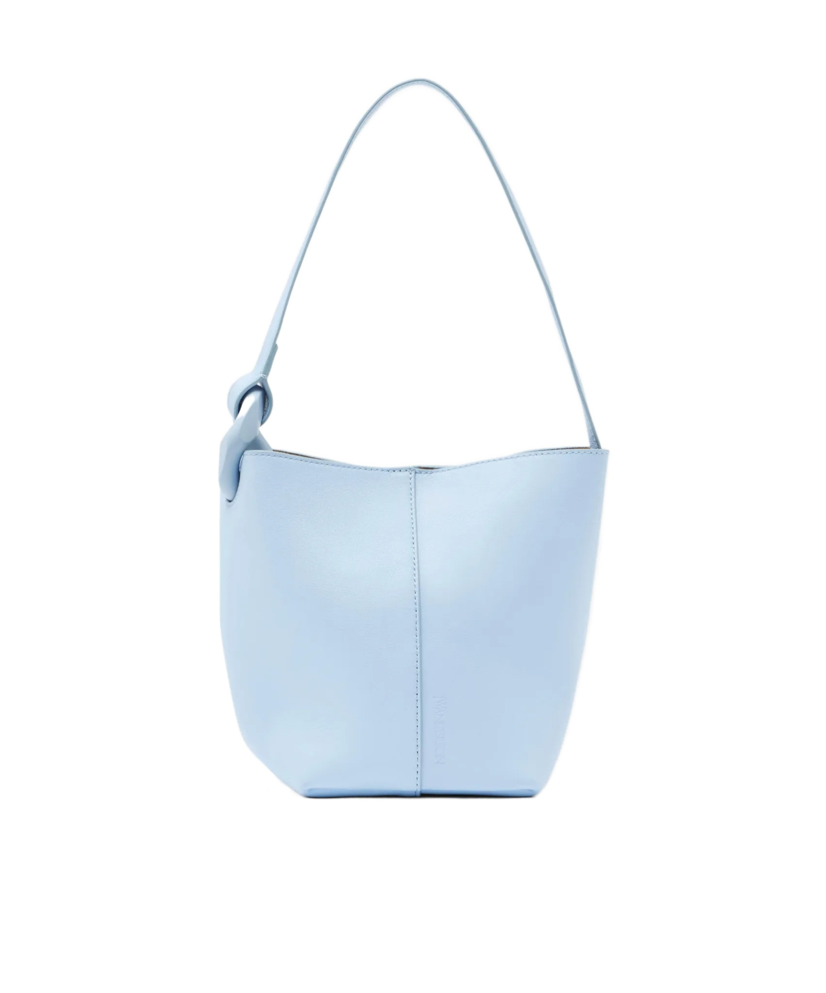 Jw Anderson Corner Small Leather Bucket Bag In Blue