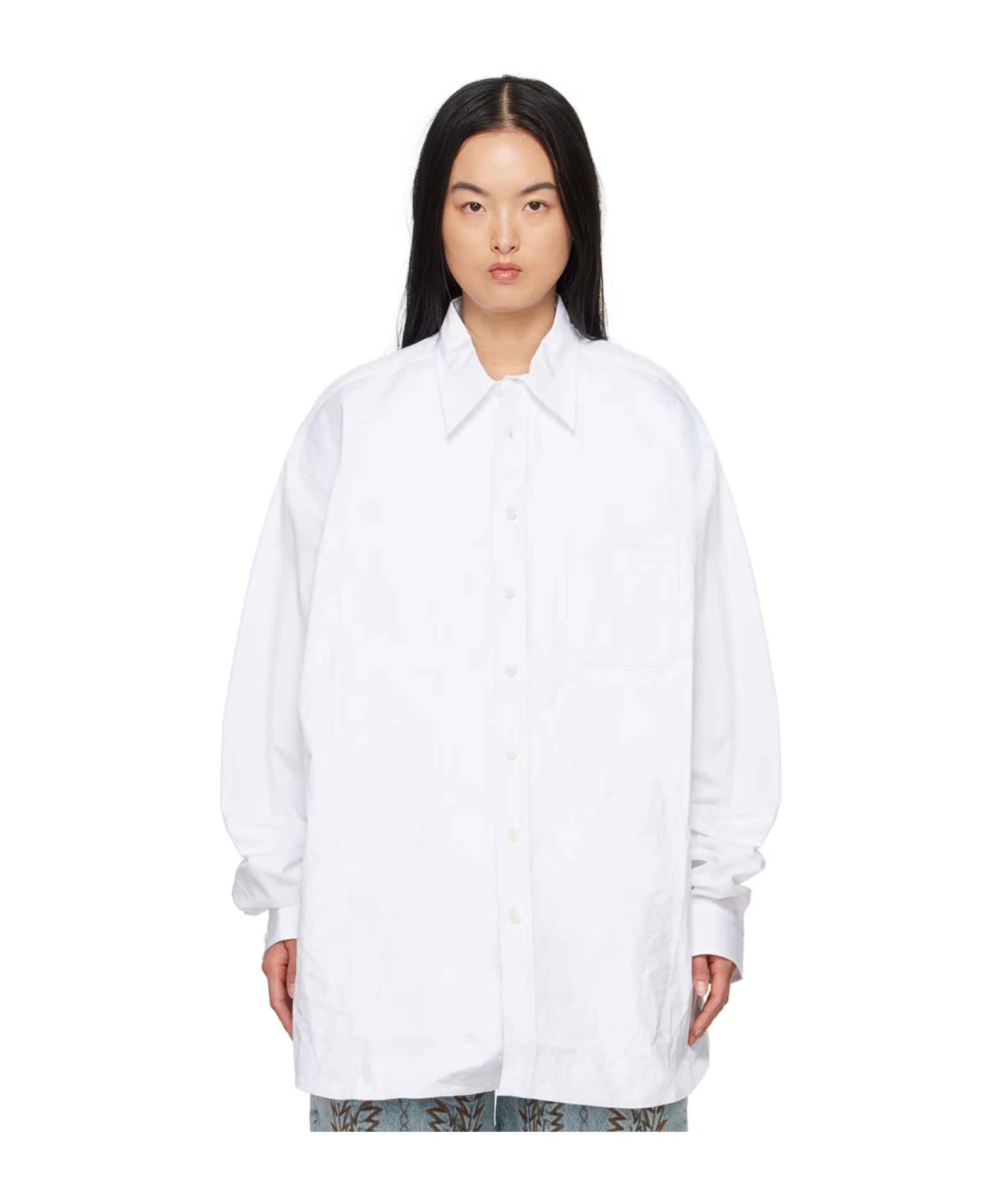 Y/project Srunched Long-sleeved Shirt In White