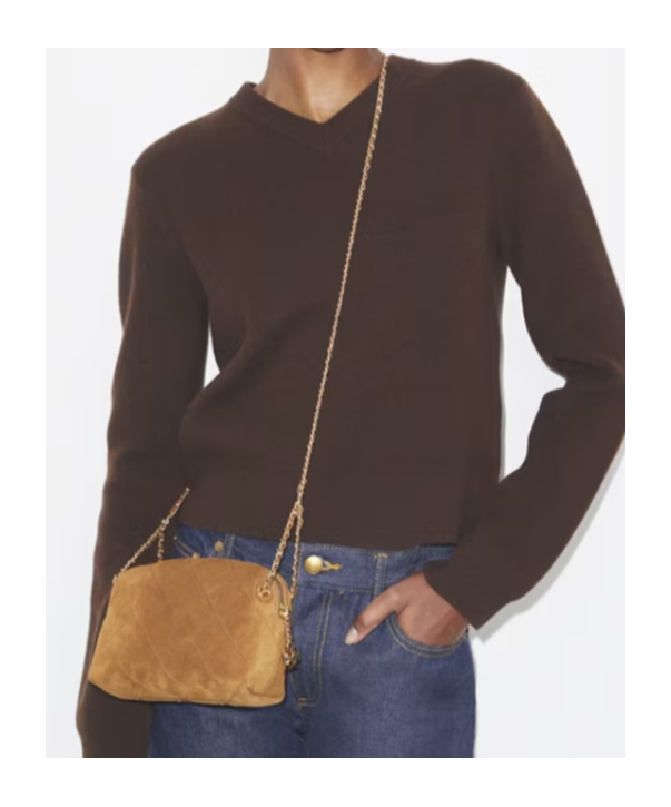 Tory Burch Fleming Suede Soft Crossbody Bag In Brown