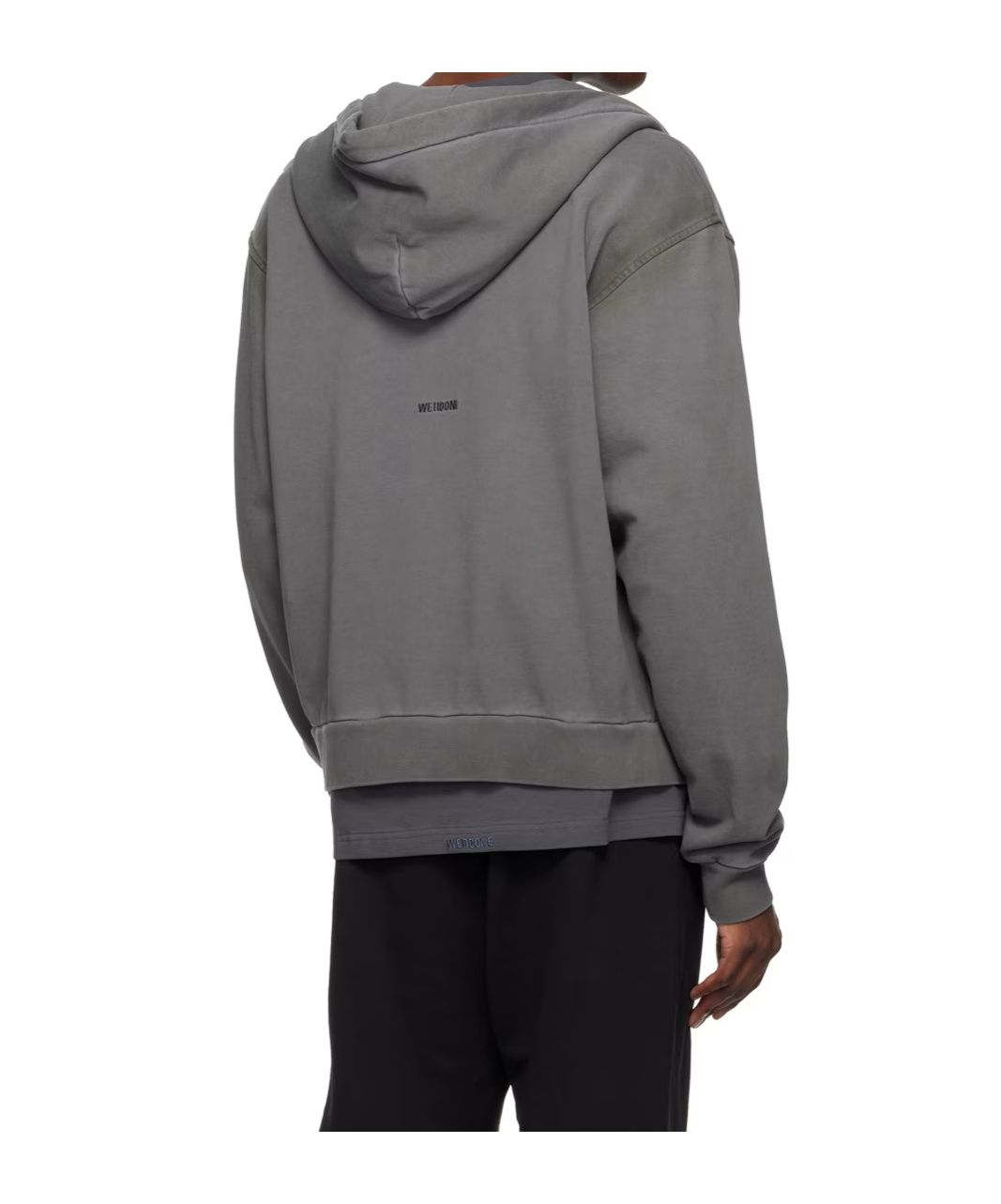 We11 Done Zippered Hooded Sweatshirt In Black