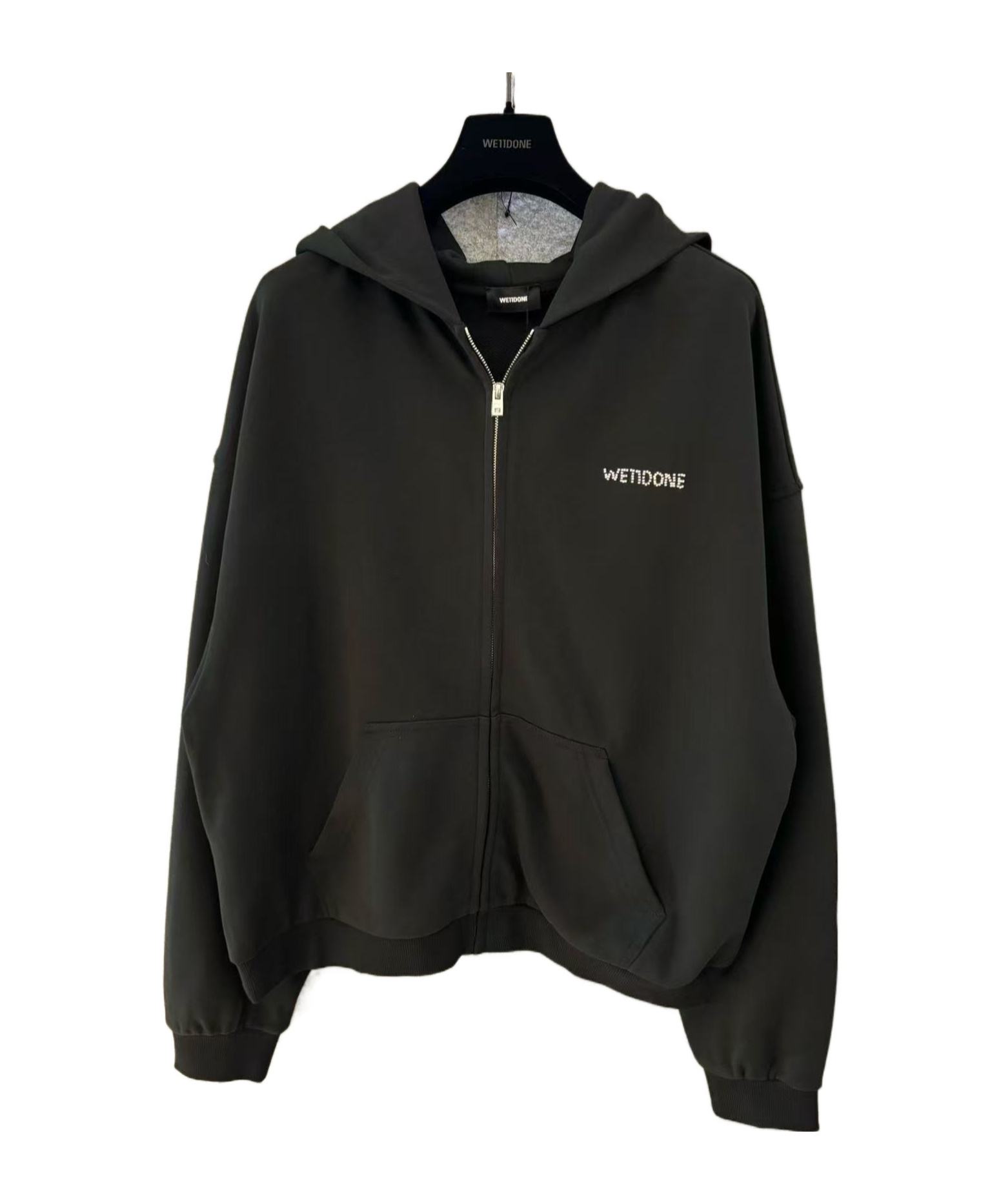 We11 Done Hooded Zipper Hoodie In Black