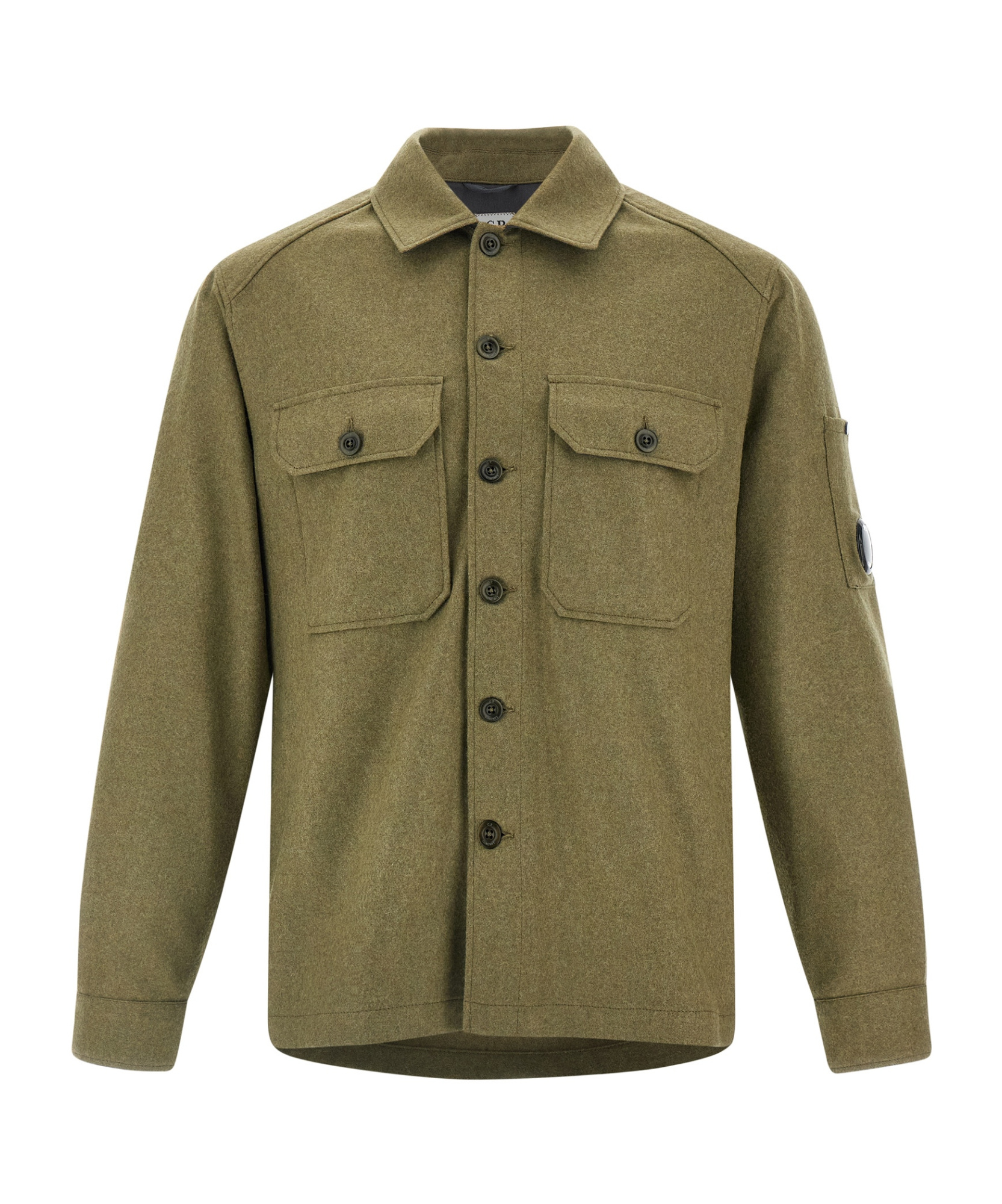 C.p. Company Wool Overshirt Shirt And Blouse Multicolor In Green