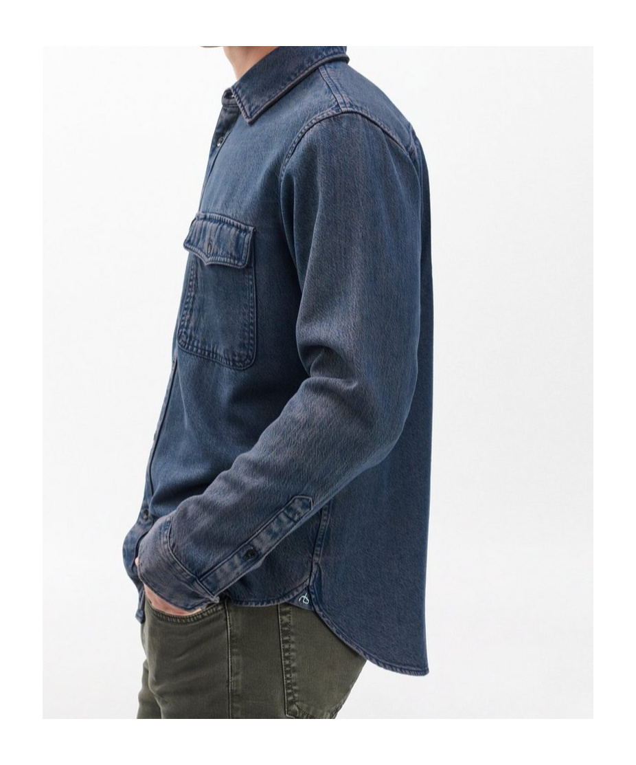 Rag & Bone Long-sleeved Denim Shirt In Blue
