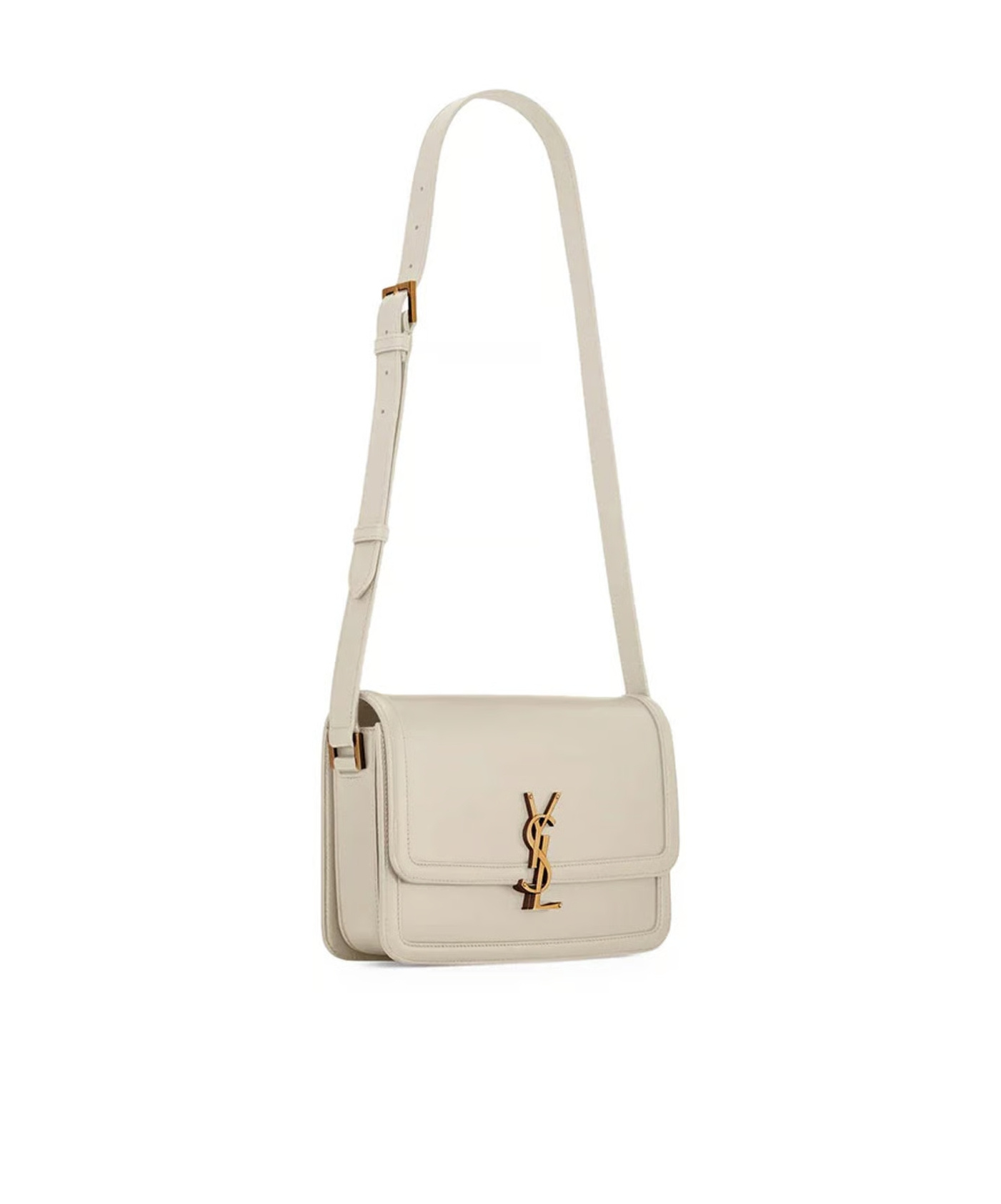 Saint Laurent Medium Flap Shoulder Bag In White