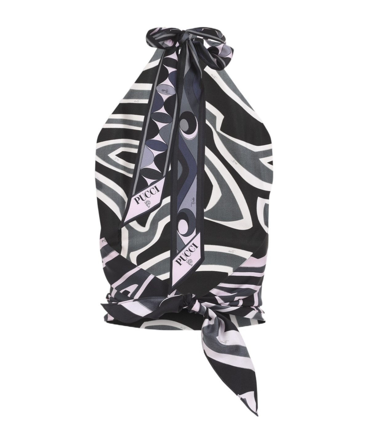 Pucci Silk Twill Top In Black