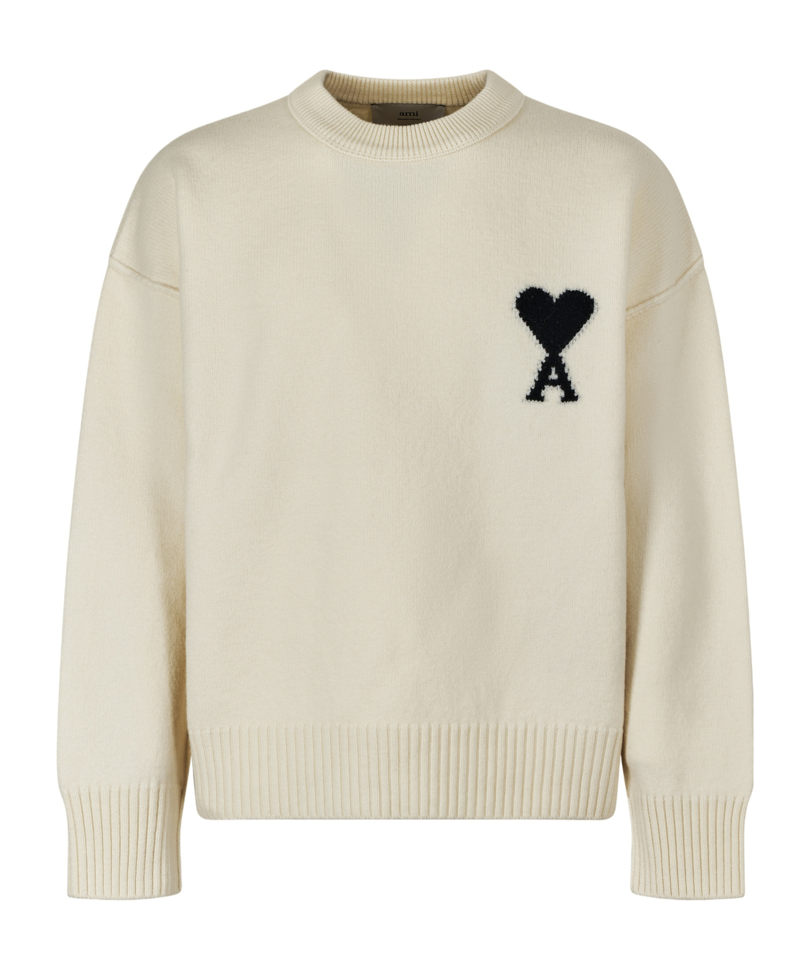 Ami Alexandre Mattiussi Long Sleeve Sweater In Neutral