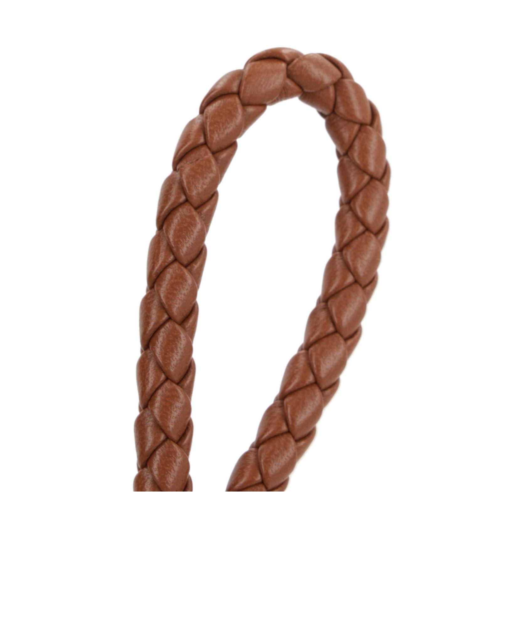 Bottega Veneta Women Intreccio Leather Key Ring In Brown