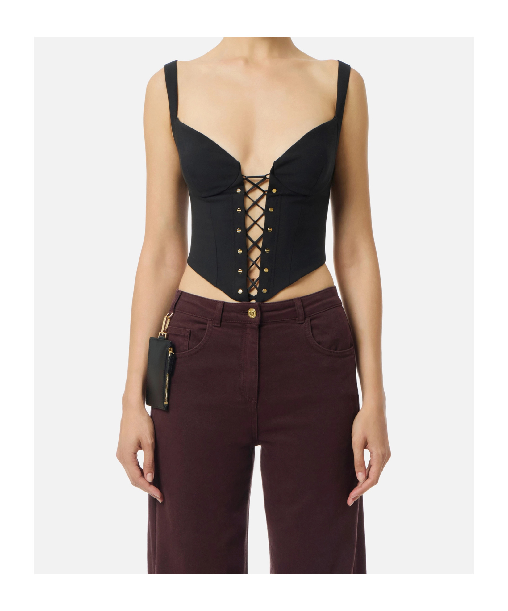 Elisabetta Franchi Bustier Top In Black