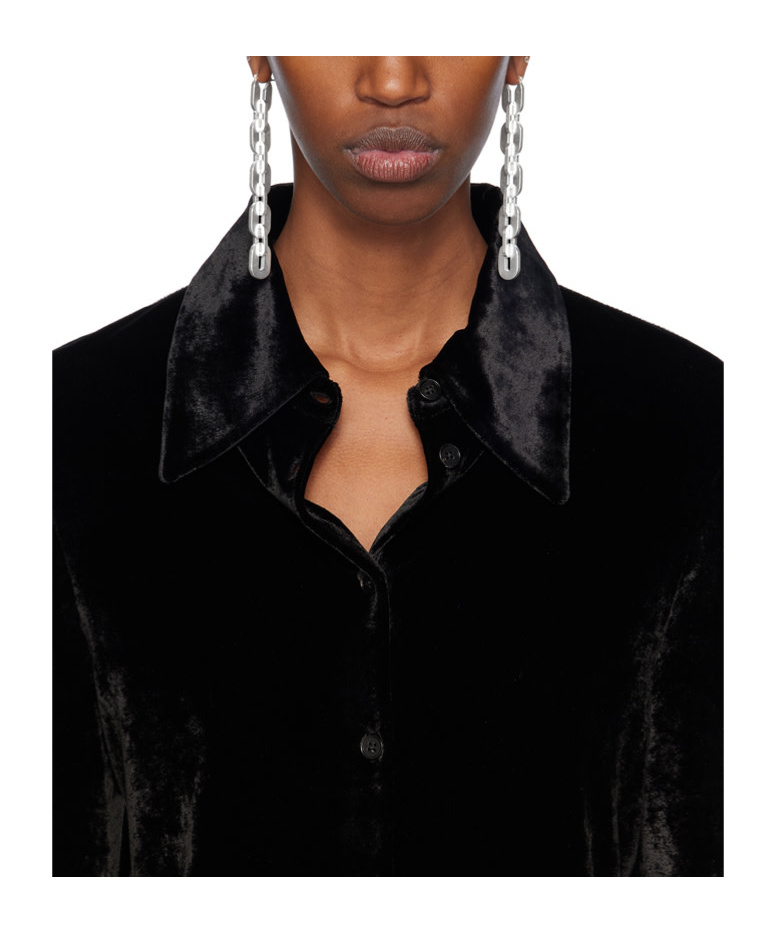 Jil Sander Chain-link Drop Earrings In White