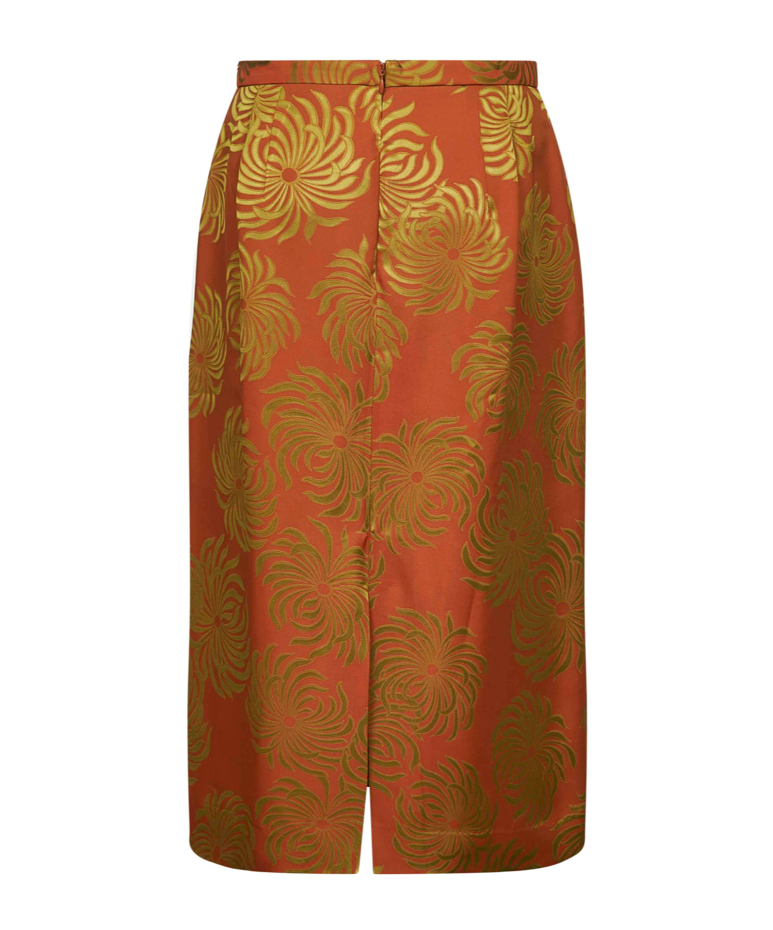 Dries Van Noten Women Orange Jacquard Viscose Blend Midi Skirt In Multi