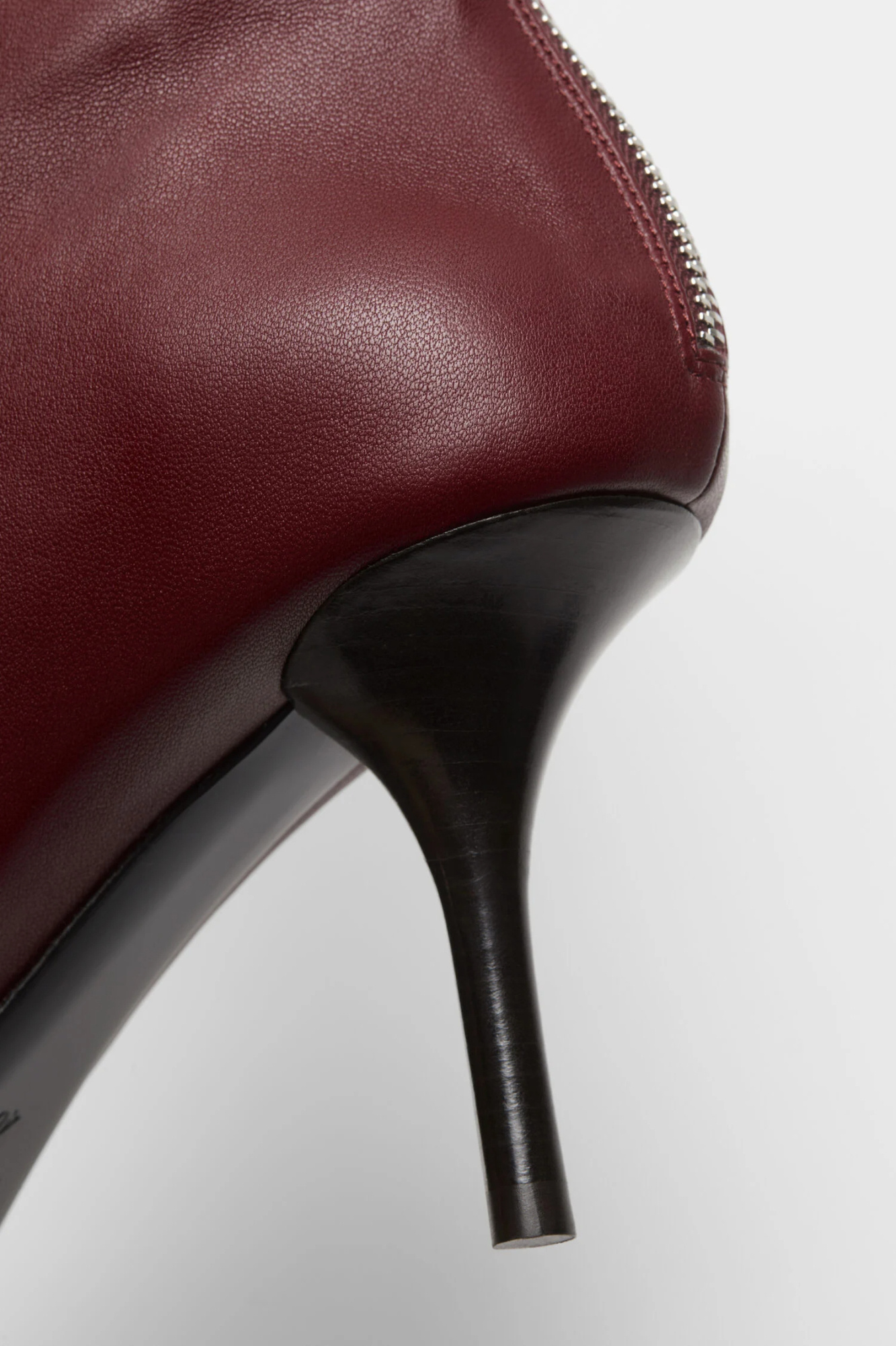 Acne Studios 75mm Zip Leather Boots In Burgundy