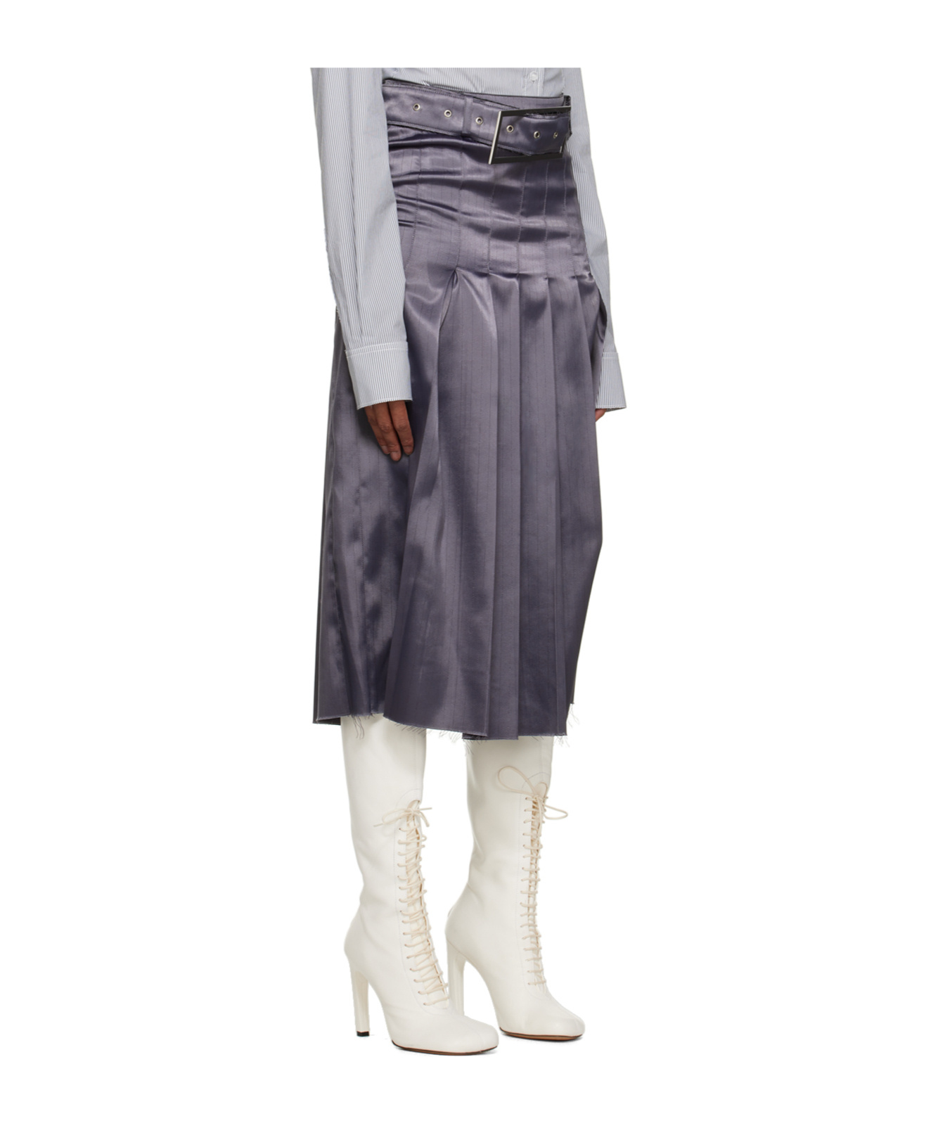 16arlington Ssense Exclusive Gray Nimue Midi Skirt In Gray