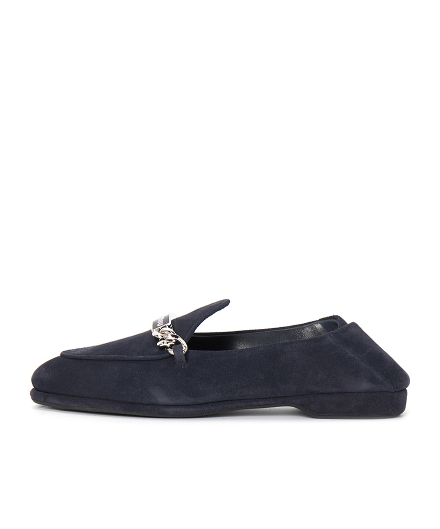 Miu Miu Round Head Loafer Shoes In Black