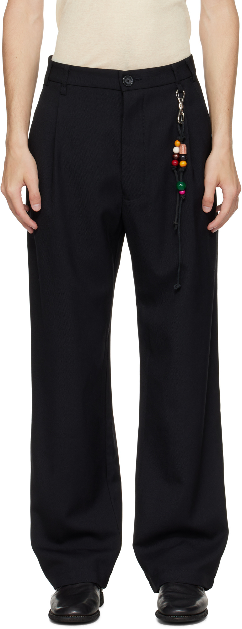 Song For The Mute Belt Loop Casual Pants In Black
