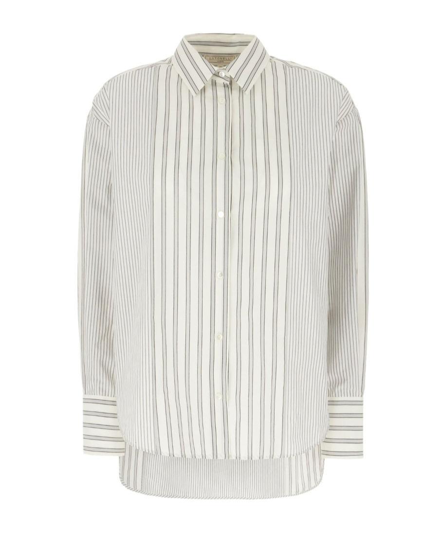 Antonelli Printed Striped Shirt In Neutral