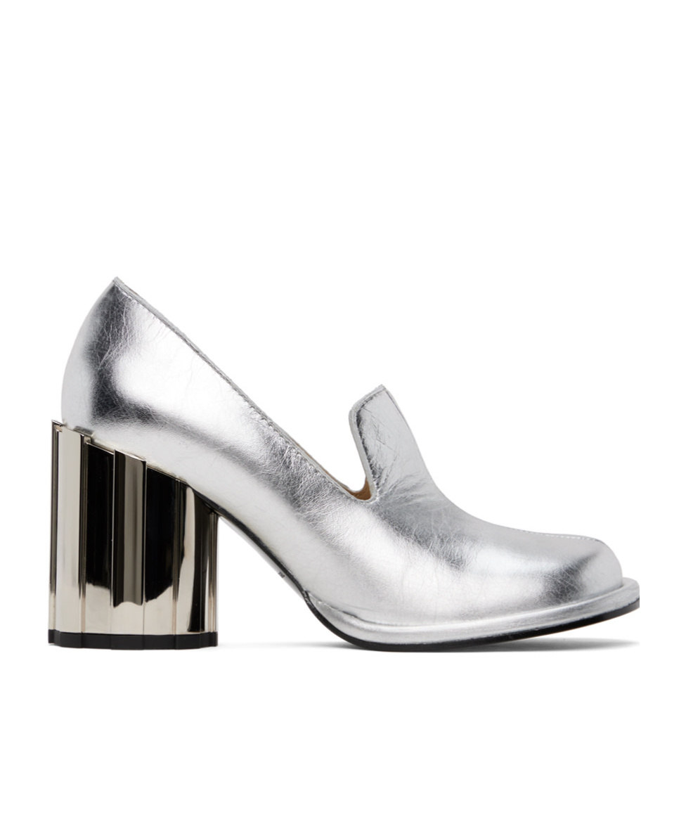 Ami Alexandre Mattiussi Silver Anatomical Toe Heels In White