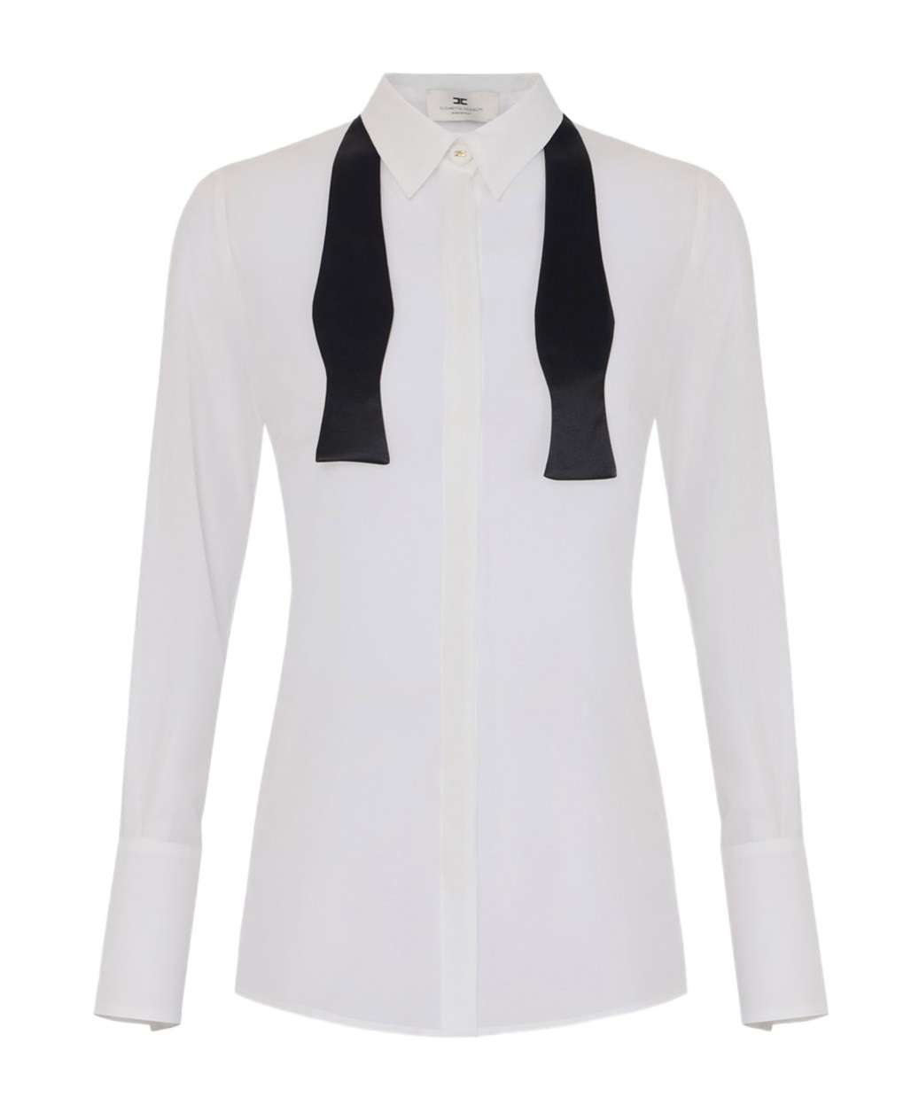 Elisabetta Franchi Camicia In Georgette Con Cravattino In Black