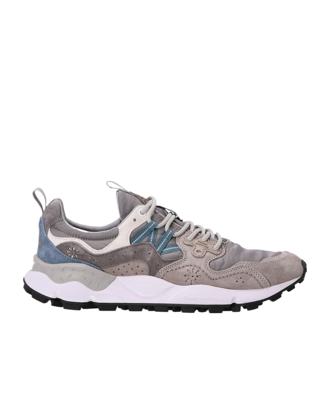 Flower Mountain Round Toe Low-top Sneakers In Gray