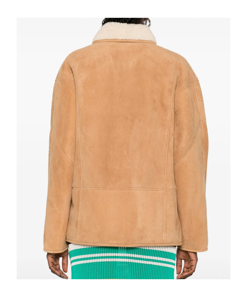 Blazé Milano Long-sleeved Leather Jacket In Brown