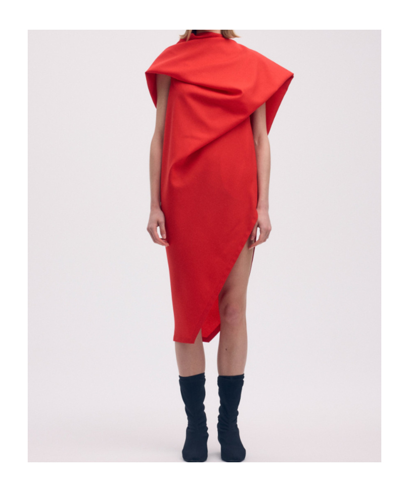 Issey Miyake Sleeveless Dress In Orange