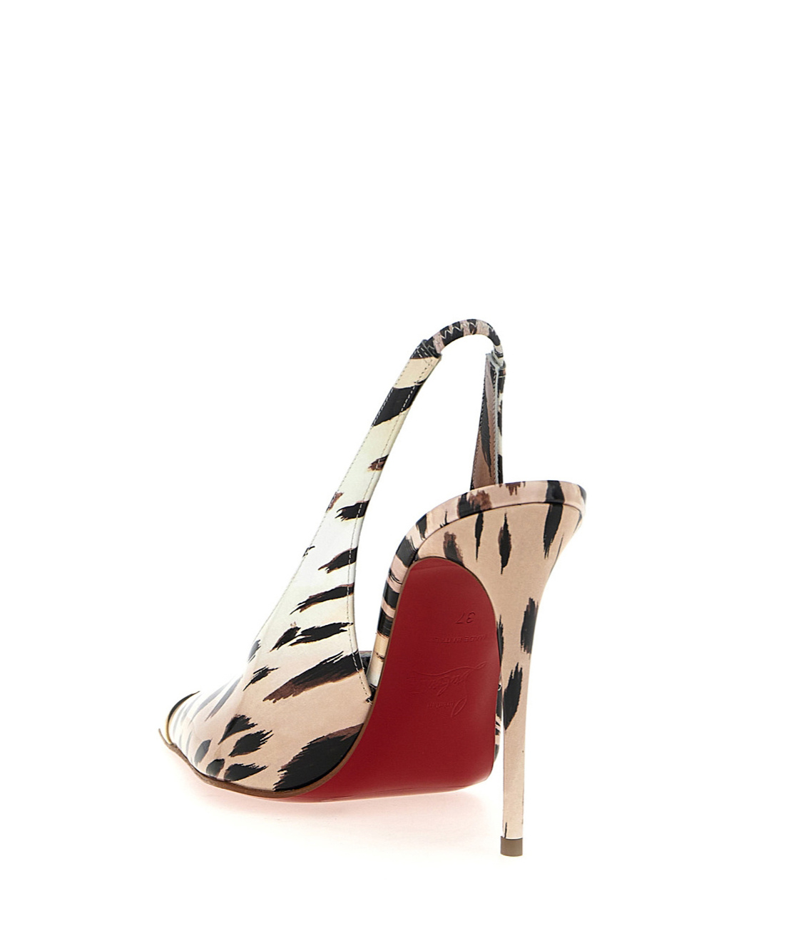 Christian Louboutin 'wild' Animal Print Cap Toe Pump In Nude
