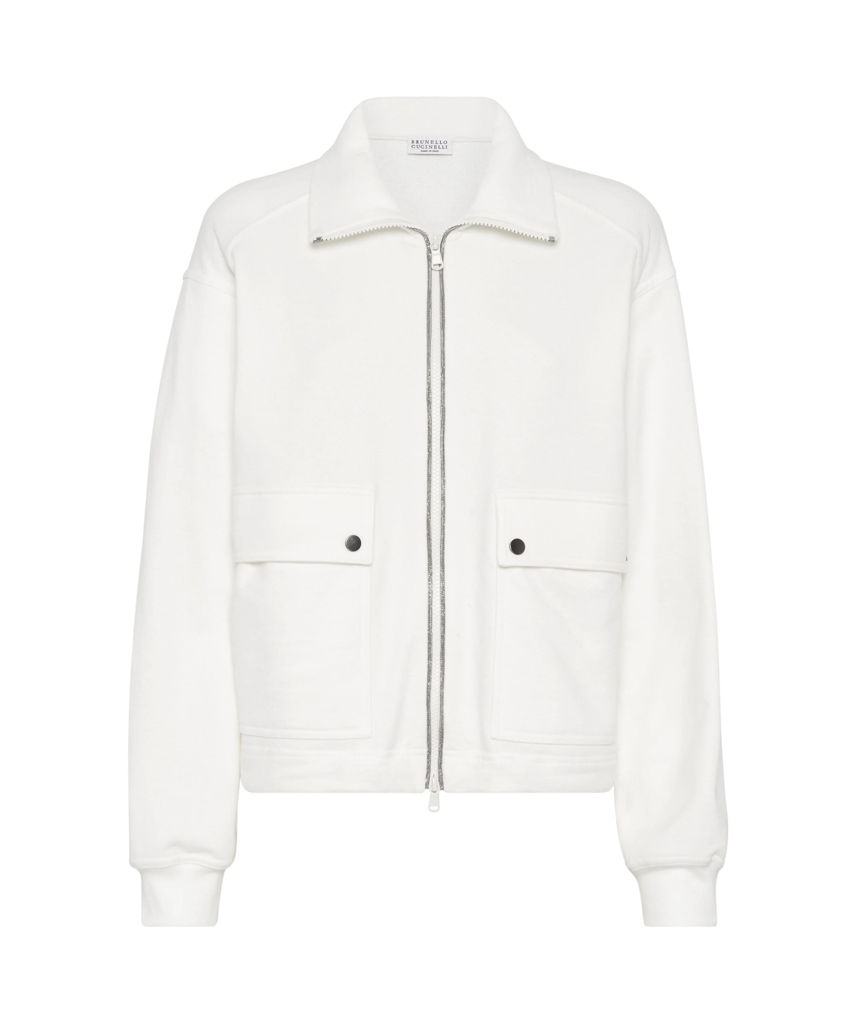 Brunello Cucinelli Monili Bead-embellished Sweatshirt In White
