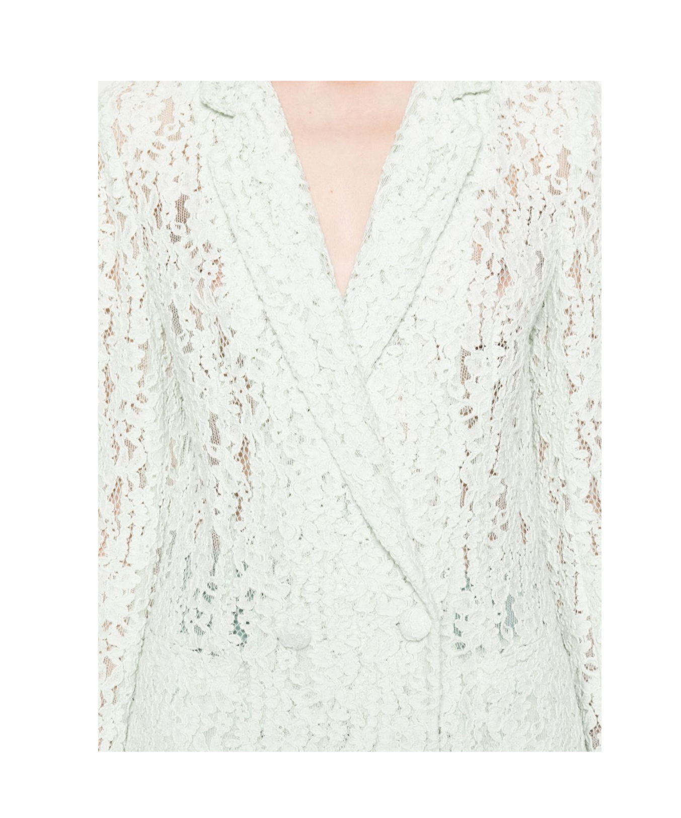Shop Twinset Lace Blazer In White