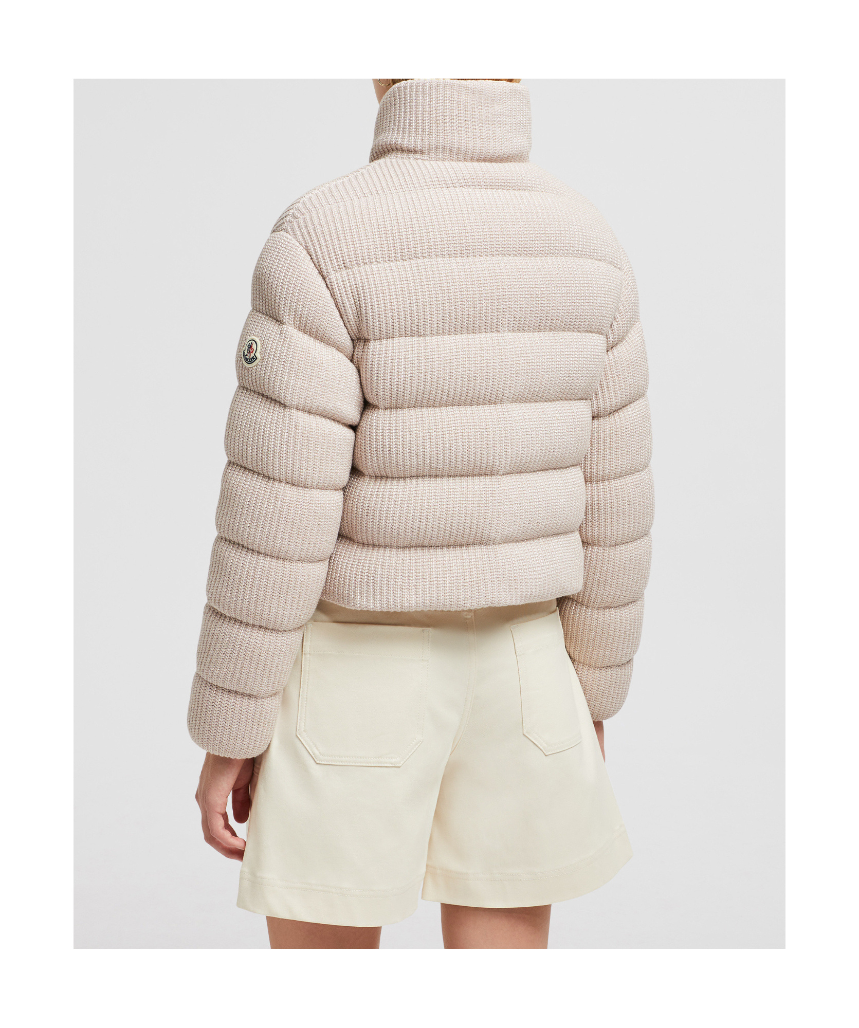 MONCLER THOIRY LAMINATED COTTON SHORT DOWN JACKET