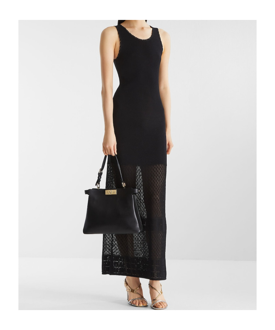 Fendi Black Viscose And Cotton Dress