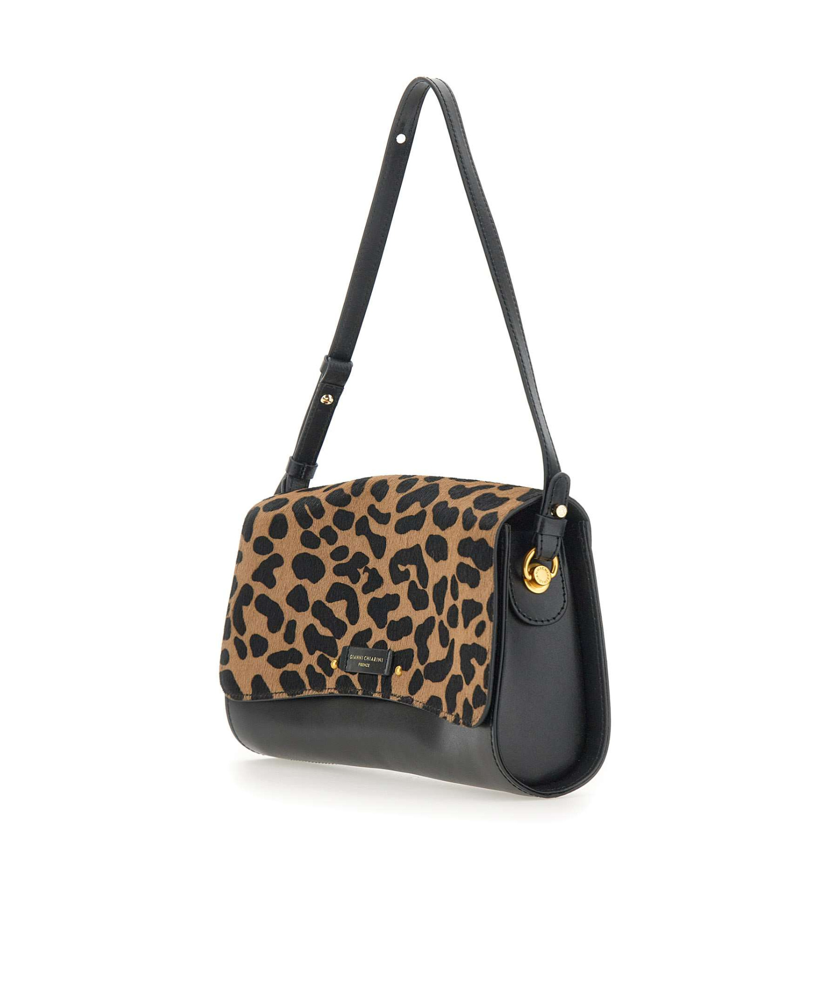 Gianni Chiarini Gianni Chairini Keira Animal-printed Shoulder Bag In Black