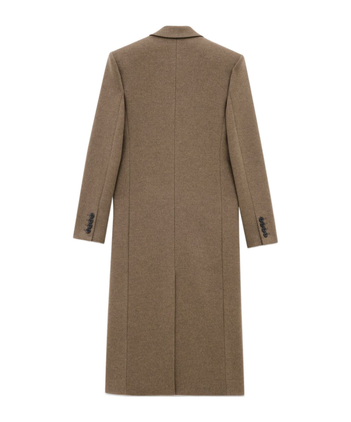 Saint Laurent Wool-cashmere Double-breasted Coat In Brown