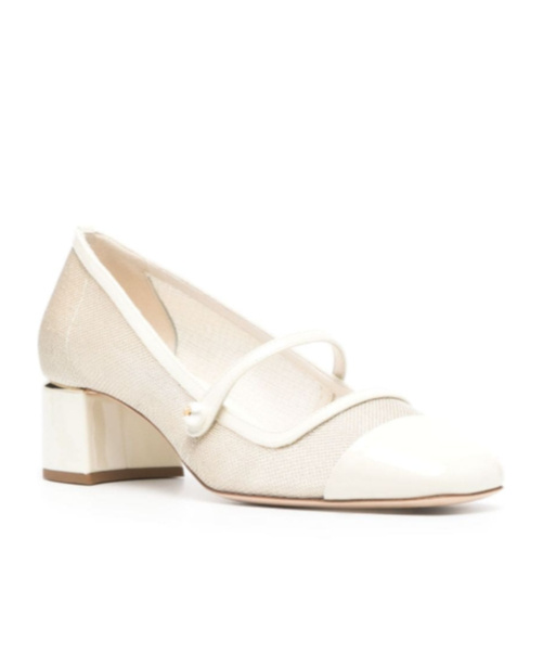 Jimmy Choo 45mm Elisa Mesh Mary Jane Pumps In White