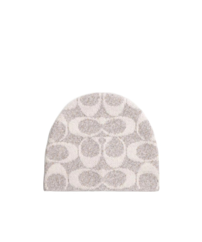 Coach Maxi Signature Logo-pattern Beanies In Brown