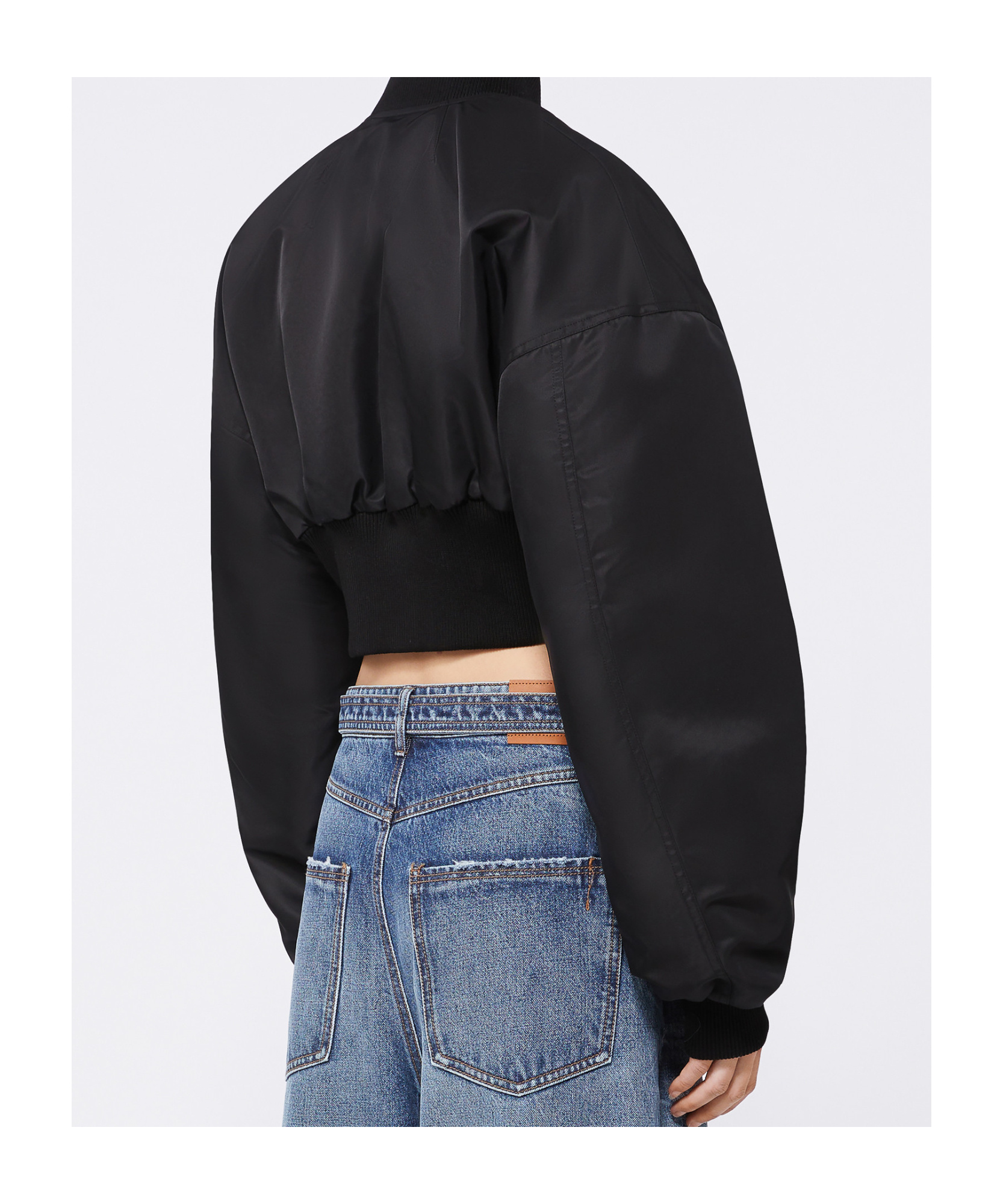 Sportmax Waterproof Twill Bomber Jacket In Black