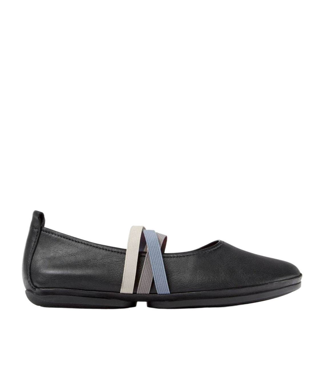 Camper Right Nina Twins Leather Ballerina Shoes In Black
