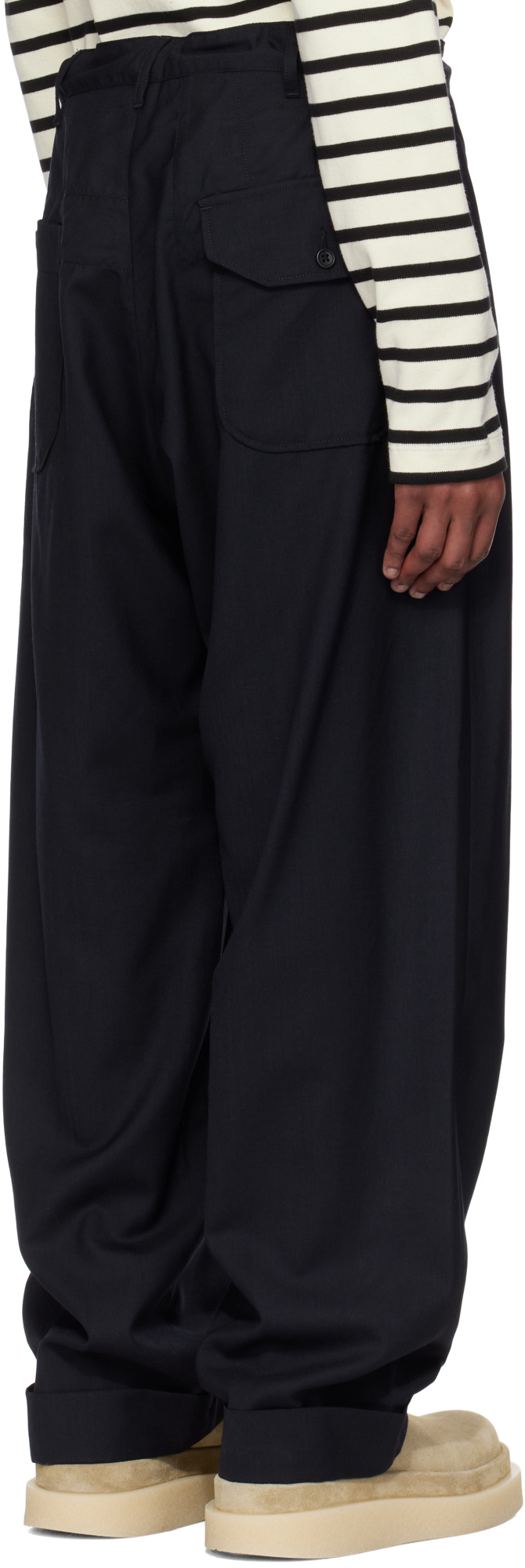 Engineered Garments Navy Gurkha Trousers In Navy Blue