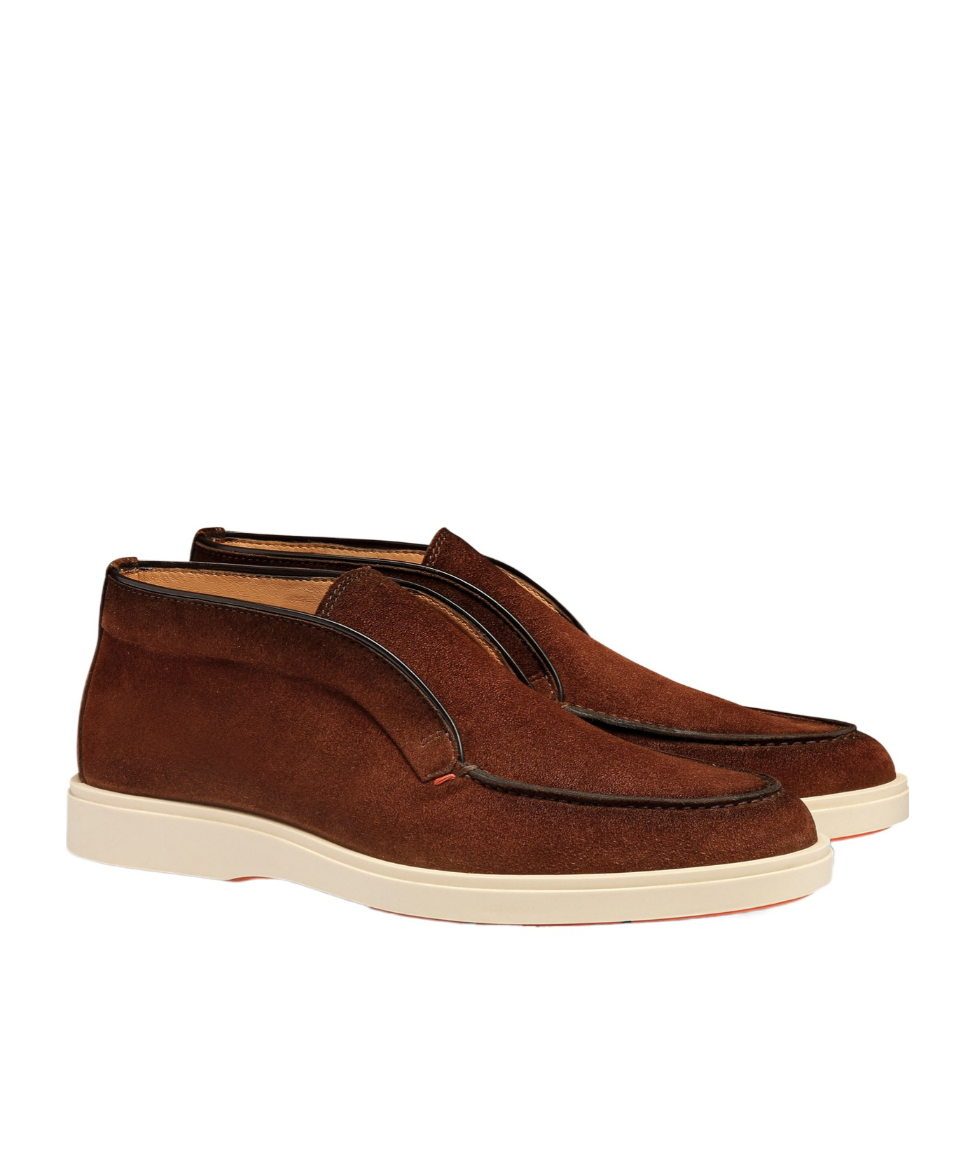 Santoni Round-head Casual Shoes In Brown