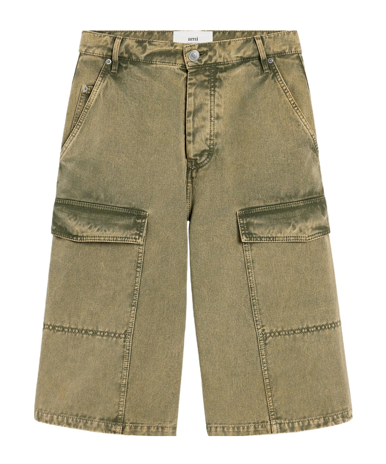 Shop Ami Alexandre Mattiussi Belt Loop Shorts In Brown