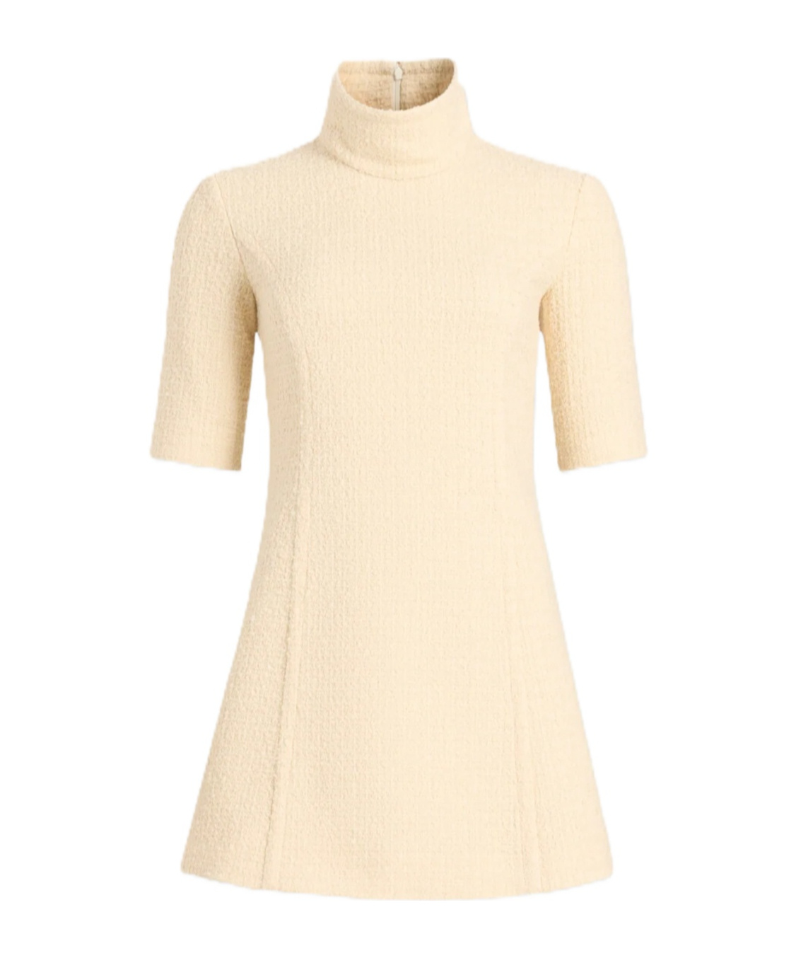 Patou High-neck Tweed Mini Dress In Neutral