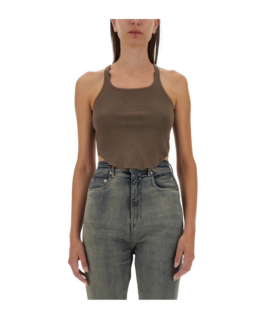 Shop Rick Owens Drkshdw Basic Tank Top In Brown
