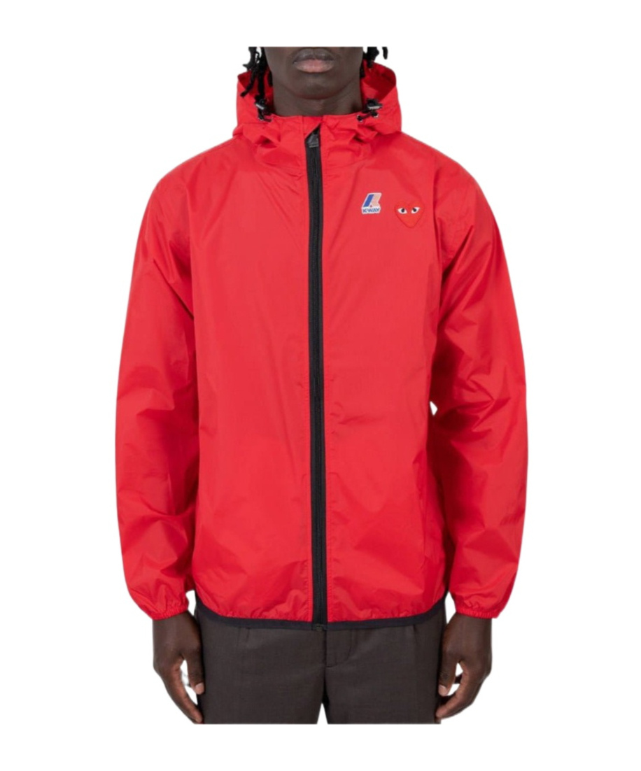 Comme Des Garçons Play Hooded Casual Jacket In Red