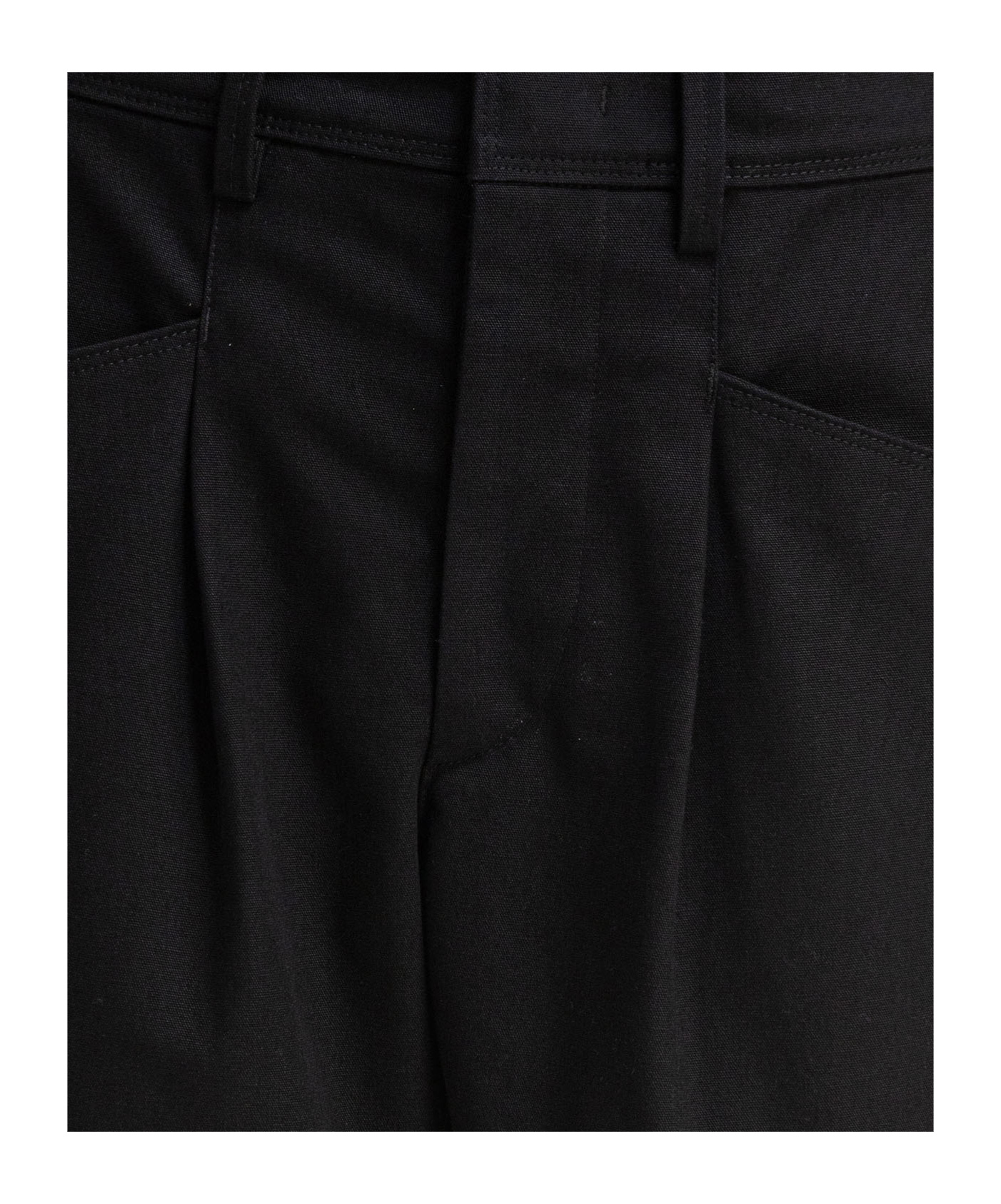 Isabel Marant Fairy Pleated Cotton-canvas Shorts In Black